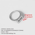 Custom silver matte stainless steel signet ring engraved with Be Kind message in various sizes - US 5 / Silver with Motif (JJYG35609)