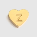 Goldener herzförmiger Anhänger mit eingraviertem Buchstaben Z aus Edelstahl - Buchstabe Z Stil