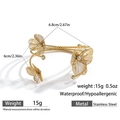 Maßangaben für das goldene Blumen-Armband aus Edelstahl mit Größe und Gewicht - Linienblütenblatt Hohlstil (DKB253027GL)