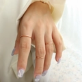 Three-piece minimalist 18K rose gold plated stainless steel thin ring set for women - US 5 / Rose Gold