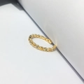 Anello intrecciato placcato oro con castoni marquise e cristalli bianchi lucidi - Aperto Regolabile / Stile Diamante Incastonato Cavo Oro (JZ514GL)