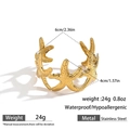 Details zu Größe und Gewicht für die goldene Seestern-Manschette aus Edelstahl - Kronen-Seesternform-Stil (DKB253014GL)