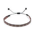 Detailed close-up of handmade ethnic braided bracelet with geometric diamond pattern - Black Geometric Rhombus (KZ-0014A)