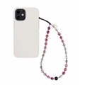 Bunte Handy-Anhänger aus Acryl-Kristallperlen mit Totenkopf für modische Damen - Rosa Lila Mischstil (SZ-A210005A)