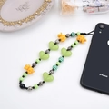 Bijou de téléphone en résine motif popcorn et cœur vert sur plateau de bureau - Style Cœur Vert (SZ-A210009C)