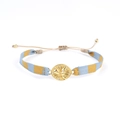 Bracelet tissé bohème réglable avec pendentif soleil et micro-incrustations de zircone - Ornement Solaire Radial (KZ-Z0023)