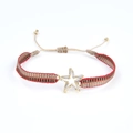 Bracelet tressé ethnique avec breloque étoile dorée et incrustation de zircones - Style Pentagramme (KZ-Z0036)