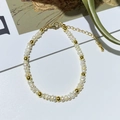 Bracciale di perle barocche d'acqua dolce con perline Miyuki e chiusura a moschettone - Stile Perle Dorate e Perle (ZZ-B211013B)