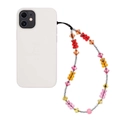 Handgefertigte bunte Harz Gummibärchen Handy-Anhängerkette mit klaren facettierten Kristallen - Regenbogen-Bär (SJ-A220014D)