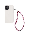 Detailaufnahme der handgefertigten Handy-Anhänger mit rosa Schmetterling und bunten Perlen - Sj-a220012c
