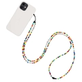 Colorful beaded phone strap with vibrant glass seed beads and clear crystal accents - Colorful Micro Beads Style (SZ-A220024A)