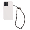 Gothic crystal skull beaded phone strap with faceted grey beads for Halloween fashion - Gray Skull Style (SJ-A220016A)
