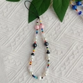 Bohemian colorful beaded phone charm with mushroom pendant and acrylic pearls - Sz-a220030f
