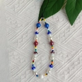 Bohemian colorful beaded phone strap with acrylic beads and cute mushroom charm charm - Three-color Beaded Style (SZ-A220030D)