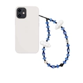 Ciondolo per telefono con perline occhio di Allah blu e nuvole bianche in resina - Stile Cielo Blu Nuvole Malocchio (SZ-A230033A)