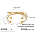 Detaillierte Größenangaben für das goldene dreilagige Perlen-Armband aus Edelstahl - Dreilagiger Kreuz-Kugel-Dekorstil (DKB253036GL)