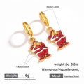 Detailed specs of stainless steel Santa Claus hoop earrings with size and weight info - Santa Pendant (DKE252164-19GL)