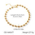 Detailweergave van gouden geknoopte schakelketting met 18k plating en verstelbare sluiting - Goud
