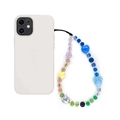 Colorful beaded phone wrist strap with starfish and heart charms for beach beach vacation style - Multicolor Beaded Starfish Heart Style (SZ-A230048A)