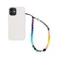 Colorful handmade polymer clay beaded phone wrist strap with vibrant summer dopamine style - Multicolor Beaded Style (SZ-A230012A)