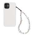 Laccetto per cellulare fatto a mano con perle sintetiche e perline satinate su cover - Stile Perline Colorate Morandi (SZ-A240026B)