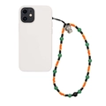 Handgefertigte Handyperlenkette mit Tiger-Anhänger und grünen Malaien-Jadeperlen - Tigerkopf-Muster-Stil (SZ-A220002A)