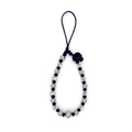Gothic handmade crystal skull phone charm with silver beads and iridescent crystals - Dark Skeleton Metal Iridescent Style (SZ-A240054A)