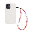 Cordino per cellulare fatto a mano con perle viola e arancioni e ciondoli a fantasma - Stile Fantasma Viola Arancione Argento (SZ-A240063A)