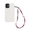 Ciondolo per cellulare in perline rosa e nere con simpatici ciondoli a fantasma - Sz-a240063b
