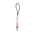 Colorful capsule-style beaded phone strap with crystal heart for a vibrant dopamine look - Gray Capsule Heart (SZ-A240070C)