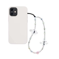 Ciondolo per cellulare con perline iridescenti e fiocchi colorati su smartphone bianco - Stile Fiocco Iridescente (SZ-A250008A)
