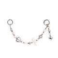 Star and pearl heart chain with silver spring clasps and gradient beads for bags - Silver Metal Heart and Pearl Style (YS-A250018A)