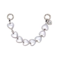 Iridescent heart bead chain with silver metal spring ring clasps for elegant handbags - Iridescent White Style (YS-A250026A)