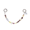 Detail of colorful beaded phone strap with NICE letter charms and cat pendants - Cute Cat and Rabbit NICE Style (YS-A250027D)