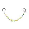 Detail of candy-colored beaded mobile strap featuring flower, heart, and frog charms - Frog Prince and Rainbow Chain Style (YS-A250027C)