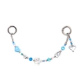 Detail of beaded strap with blue heart beads, silver stars and metal ring buckles - Dark Blue Bead and Phantom Heart Star Style (YS-A250028C)