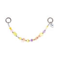Close-up of colorful beaded phone chain with heart and flower shapes and NICE lettering - NICE Letters Macaron Color Style (YS-A250027A)