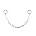 Chic iridescent star and heart beaded phone strap with pearls and silver charms - Silver White Gradient Star Heart Style (YS-A250037A)