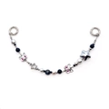 Cute beaded phone strap with cat pendant, stars and pearls for women's bags - Blue Black Silver Mixed Style (YS-A250095B)