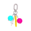 Portachiavi con perline colorate, ciondolo a stella e moschettone argentato per borse - Ys-a250083a
