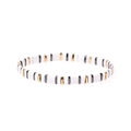 Vista dettagliata del bracciale elastico con perline Tila e smalto bianco oro e nero - Tonalità Bianco Oro Nero Grigio (BR1039-F)