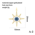Detailed view of evil eye pendant showing 20mm height and 5mm hole diameter size - Octagram Blue Eye Pendant Type Two (A-2)