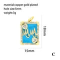 Vue macro du pendentif MAMA émail cœur avec dimensions 18x15mm et trou de 5mm de diamètre - Pendentif Rectangle Bleu MAMA