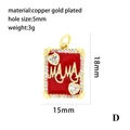 Détail du pendentif coeur MAMA en émail rouge et cuivre doré avec dimensions précises - Pendentif Rectangle Rouge MAMA