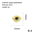 Gold plated copper evil eye triangle pendant with green eye for jewelry making - Gold Ray-shaped Green Eye Pendant (B-4)