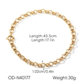 Especificaciones de tamaño para un collar de cadena gruesa dorada con acabado texturizado - Collar de Cadena Gruesa de Acero Inoxidable (OD-N40177) / Dorado