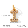 Detail view of 18k gold plated letter I charm with size specs 0.95cm by 0.52cm - Letter I (OD-N40727-I)