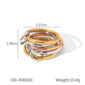 Three-color layered stainless steel ring dimensions showing 2.37cm width and 10.4g weight - Three-Color Interwoven Braided Style (XZ-R30243)