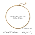 Detailed view of the 18K gold-plated stainless steel rope chain with extension links - 3mm Thick Rope Necklace (OD-N40756-3mm)