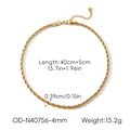 Detailed view of 4mm 18K gold-plated rope chain necklace with lobster clasp - 4mm Thick Rope Necklace (OD-N40756-4mm)